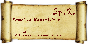 Szmolka Kasszián névjegykártya